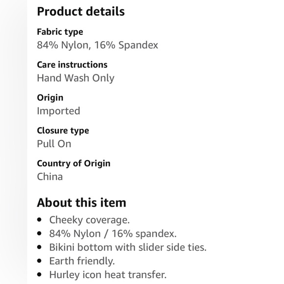 Hurley Bikini Bottom Standard Slider Tie Side Cheeky Women’s M Black EUC - Picture 12 of 12